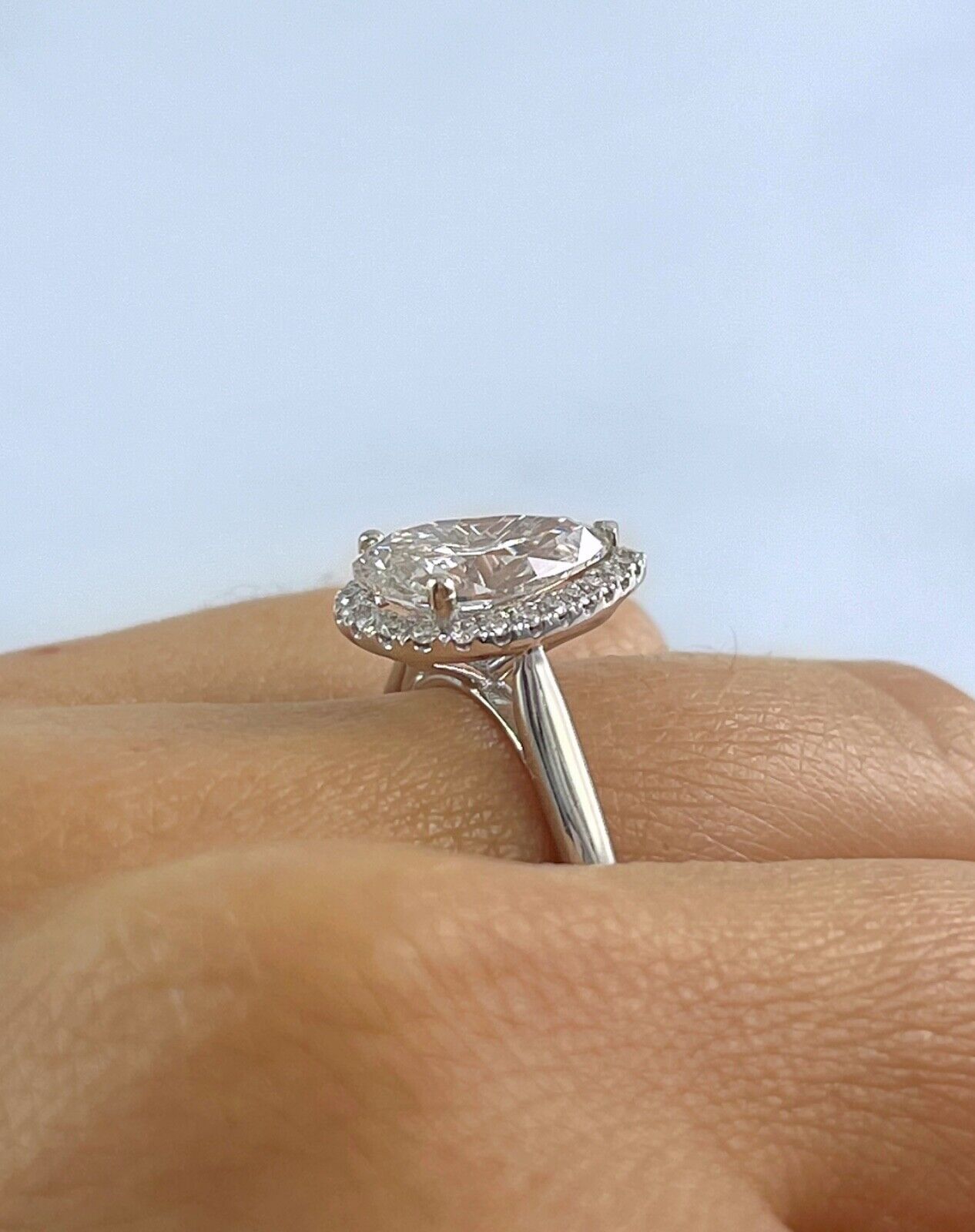 2.19 CT Lab Grown Pear Diamond Engagement Ring
