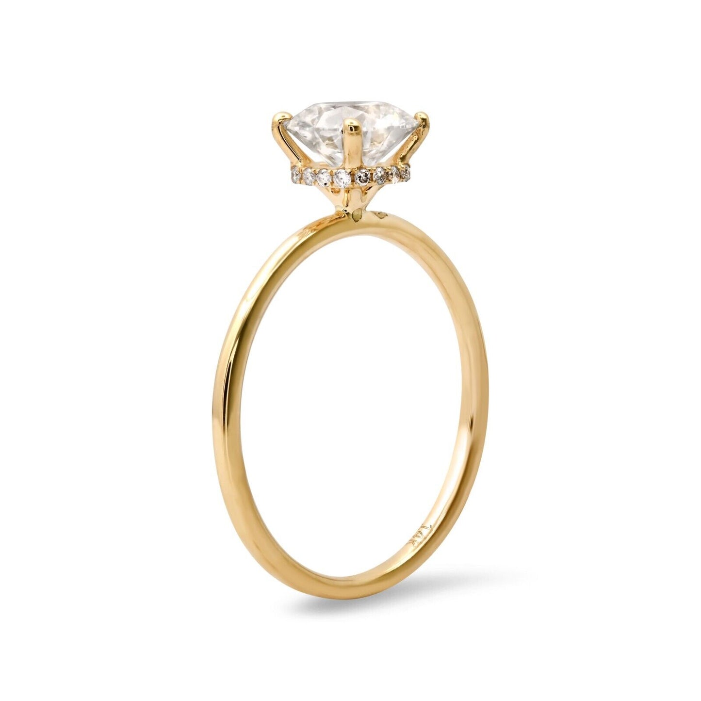 1.11 CT 14K Yellow Gold Lab Grown Round Diamond Engagement Ring