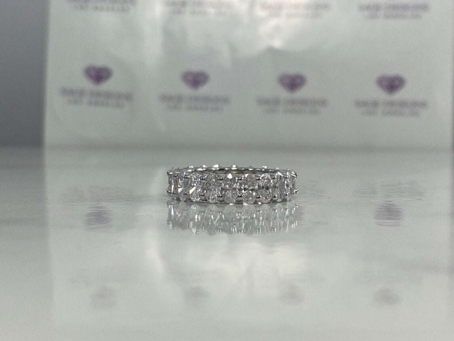 4.20 CT Lab Grown Oval Diamond Eternity Ring