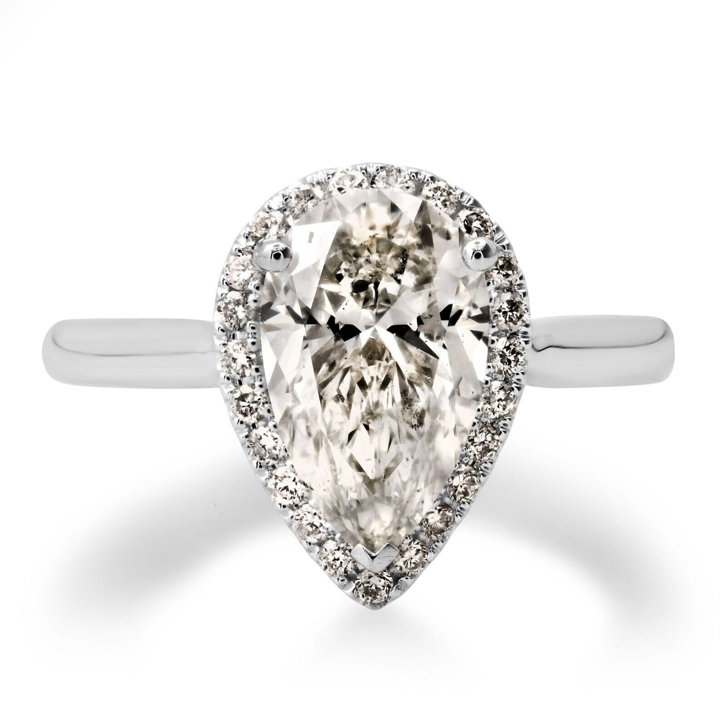 2.19 CT Lab Grown Pear Diamond Engagement Ring