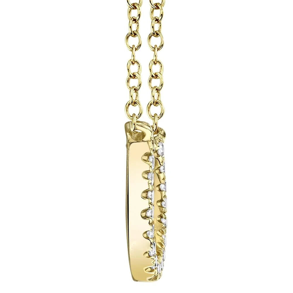 14K Gold Diamond Horseshoe Pendant Necklace