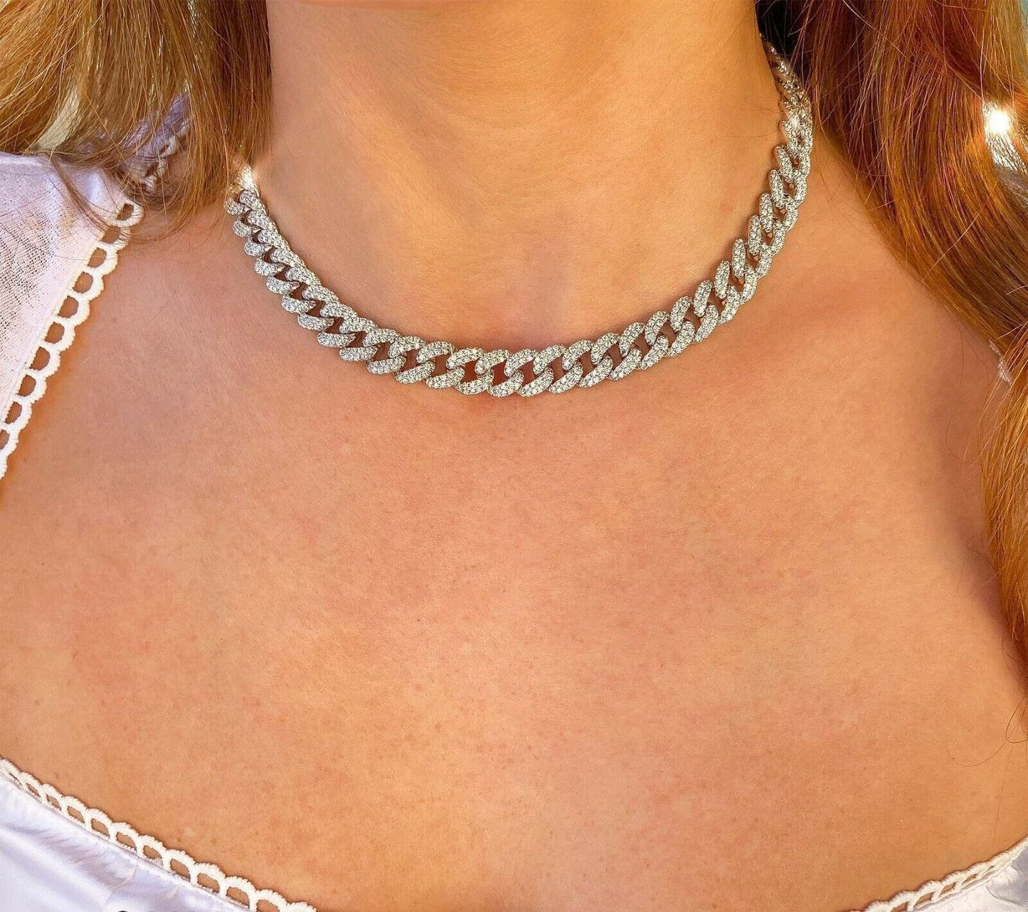 14K Gold Diamond Link Chain Necklace