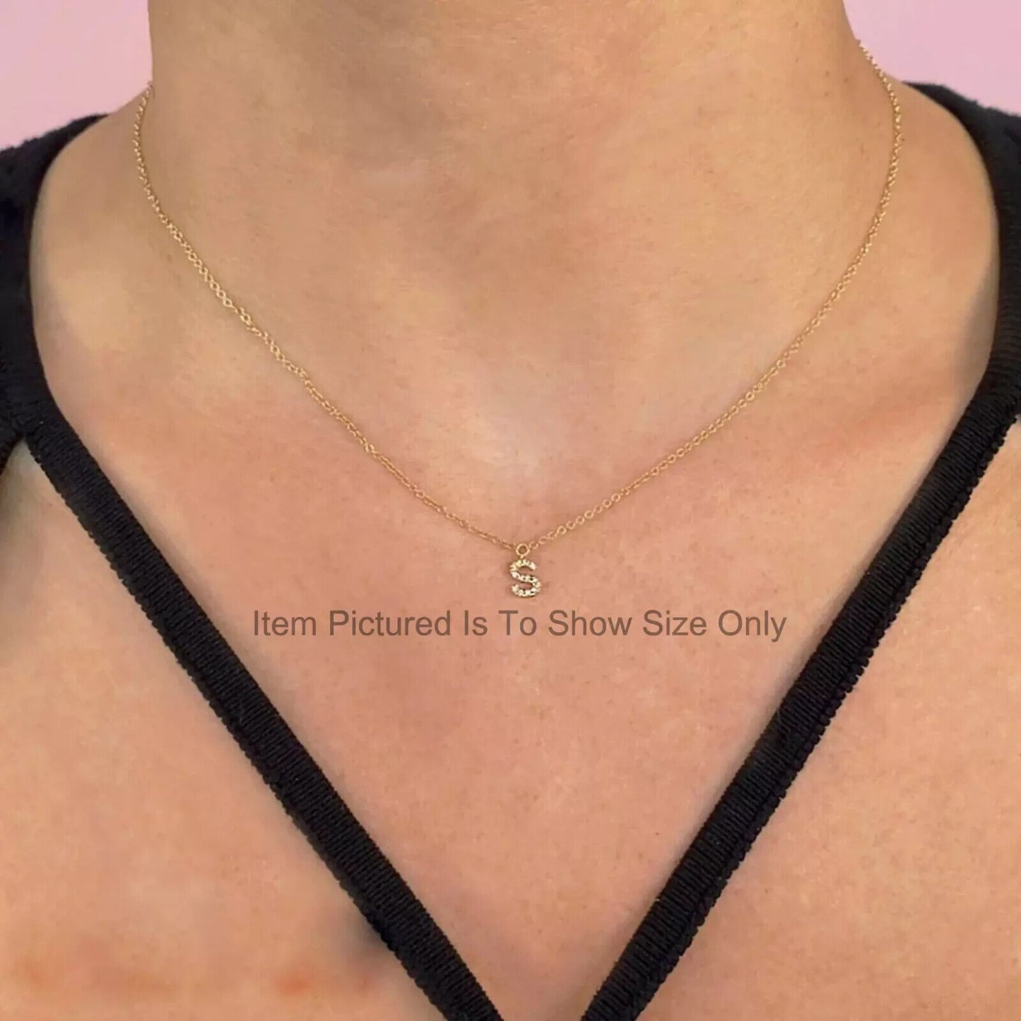 14K Gold Letter X Diamond Initial Pendant Necklace