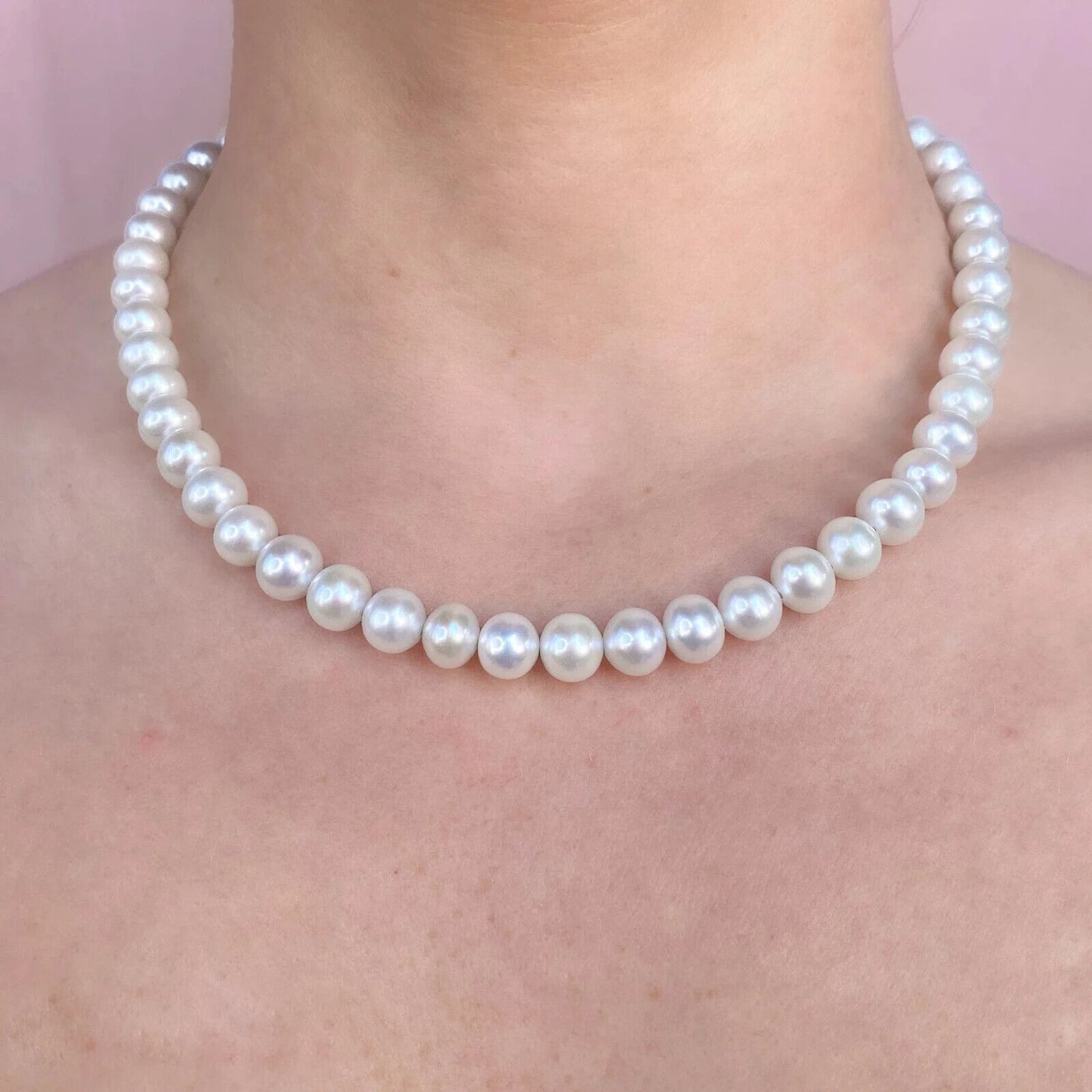 14K Gold Diamond Pearl Necklace
