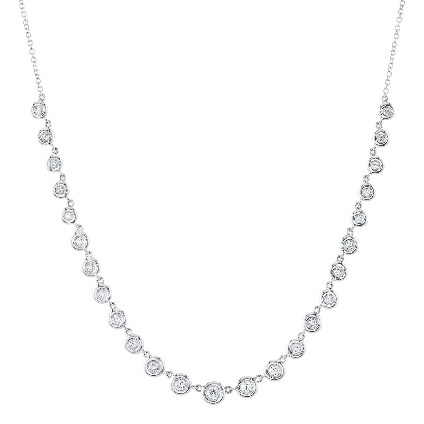 14K Gold Diamond Bezel Necklace