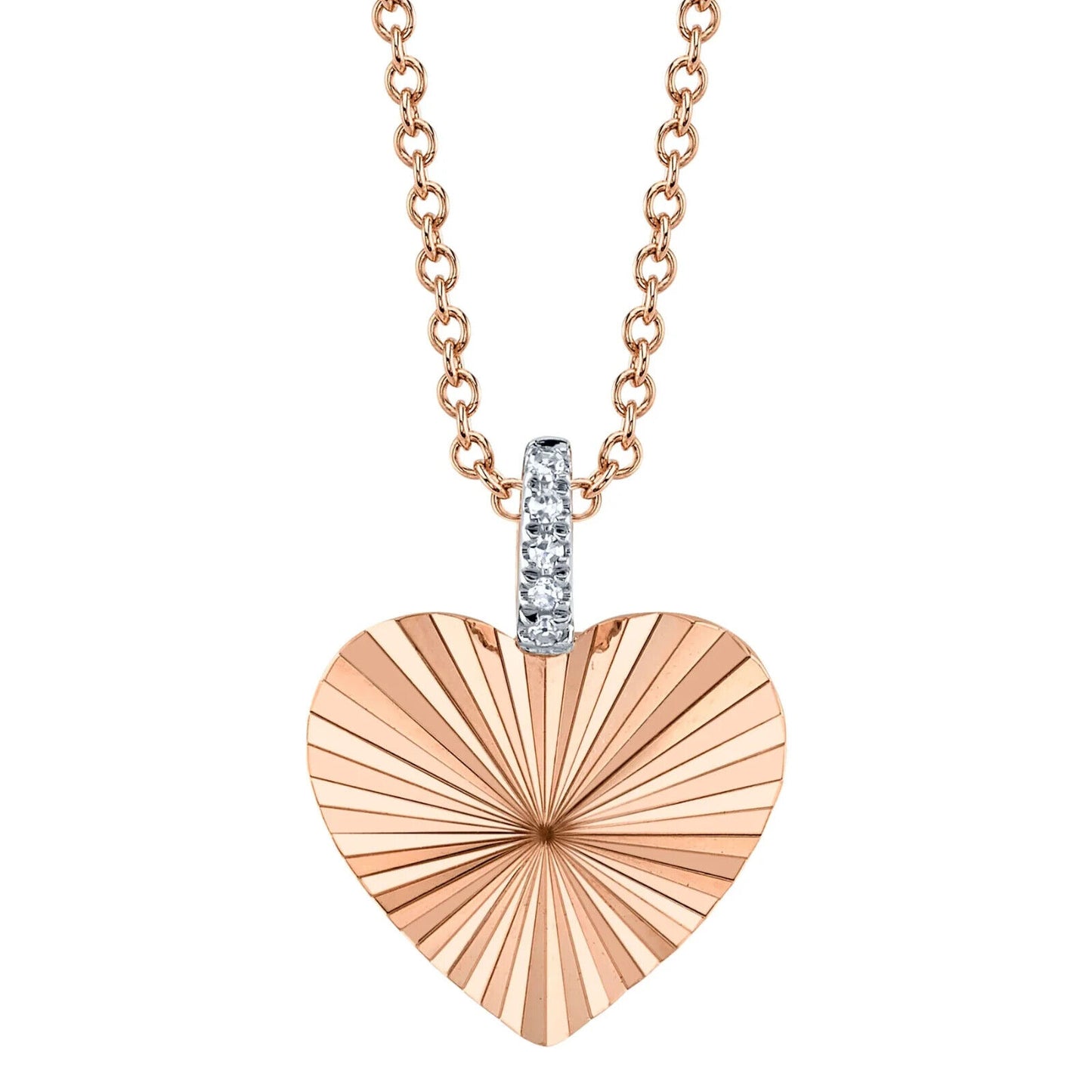 14K Gold Diamond Heart Necklace