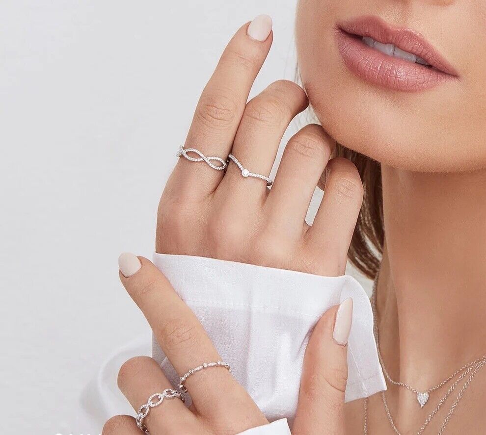 14K Gold Diamond Infinity Ring