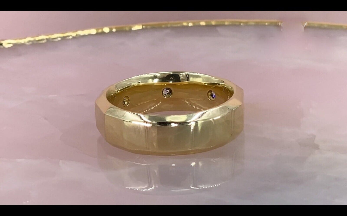 Men's 14K Gold Diamond Band