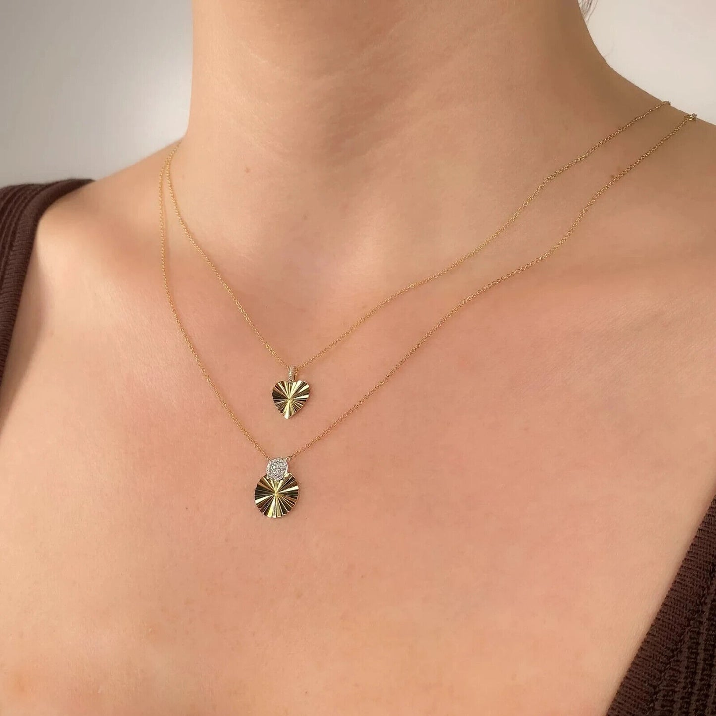 14K Gold Diamond Heart Necklace