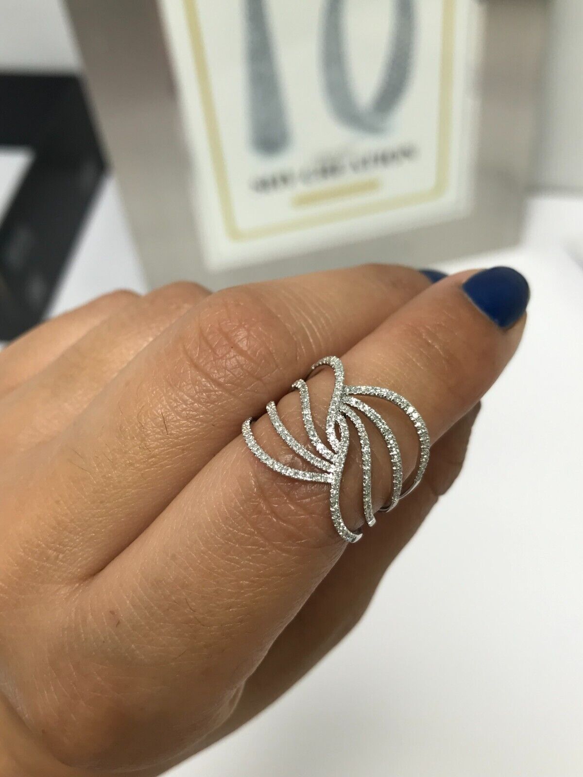 14K Gold Diamond Cocktail Wide Ring