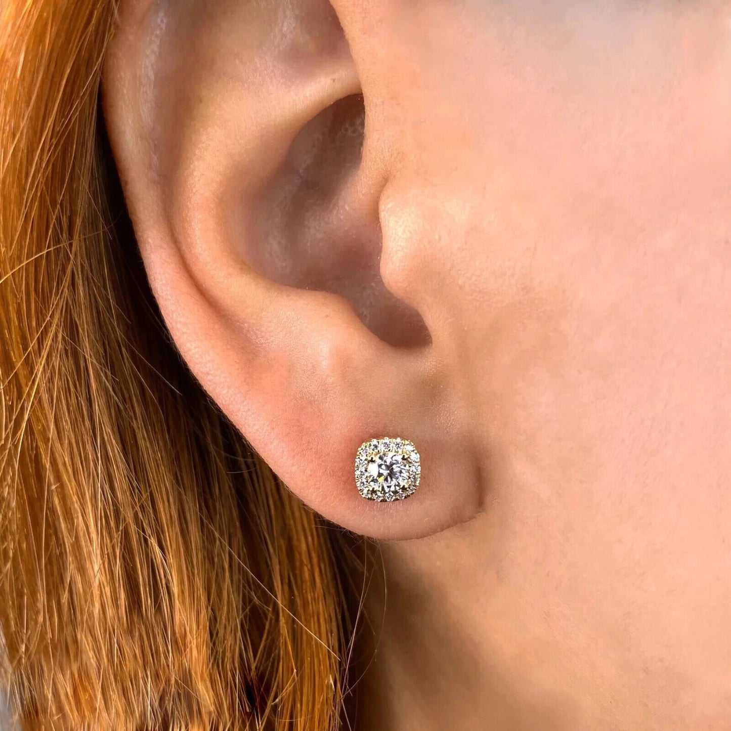 14K Gold Diamond Stud Earrings