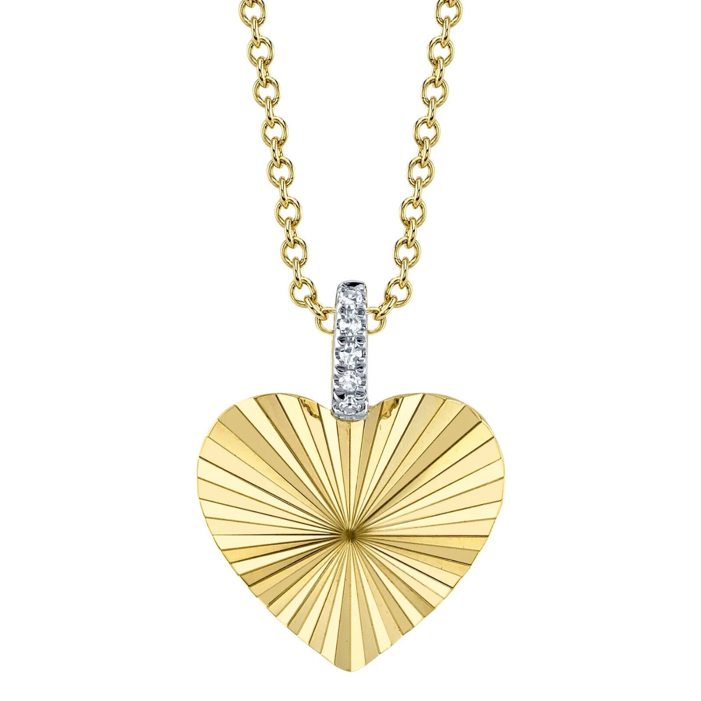 14K Gold Diamond Heart Necklace