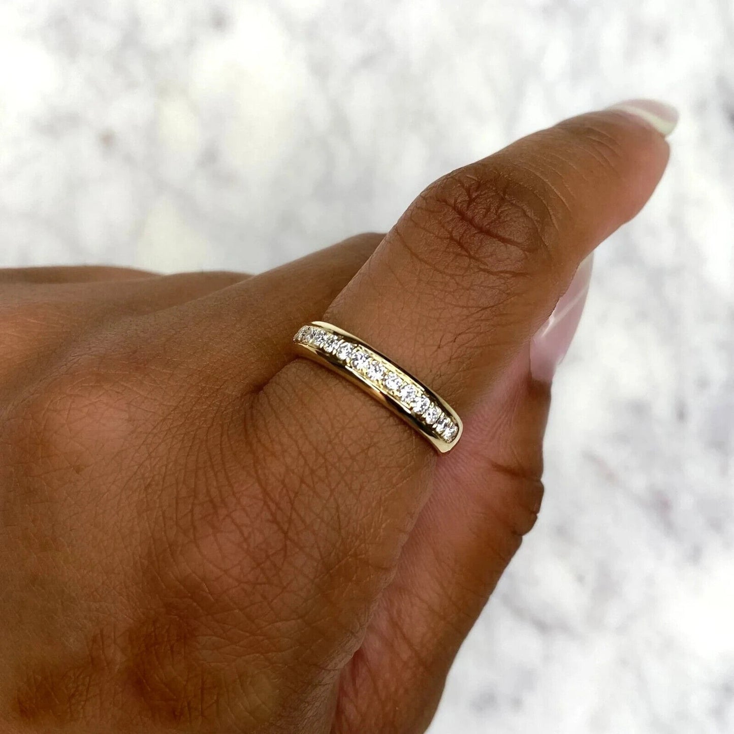 14K Gold Diamond Wedding Band Ring