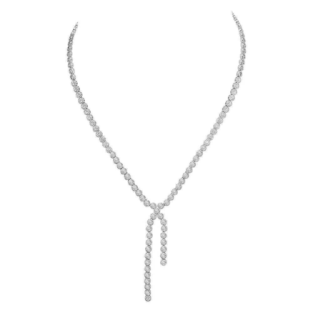 14K Gold Diamond Lariat Necklace