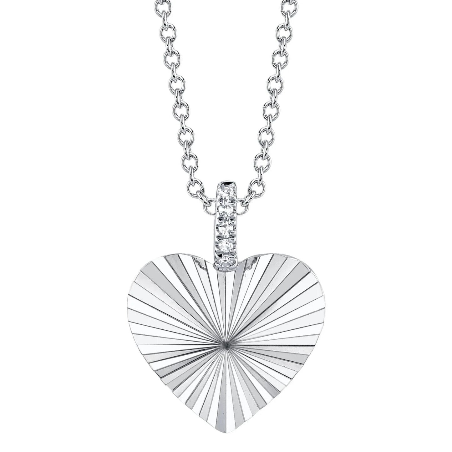 14K Gold Diamond Heart Necklace