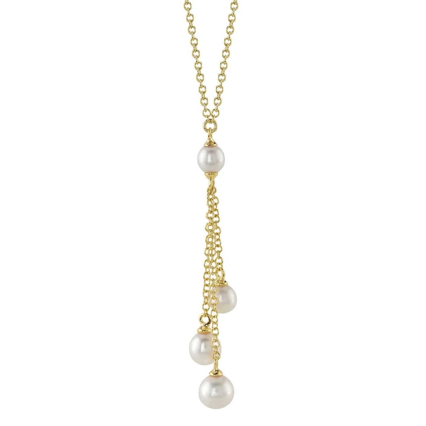 14K Gold Diamond Pearl Necklace