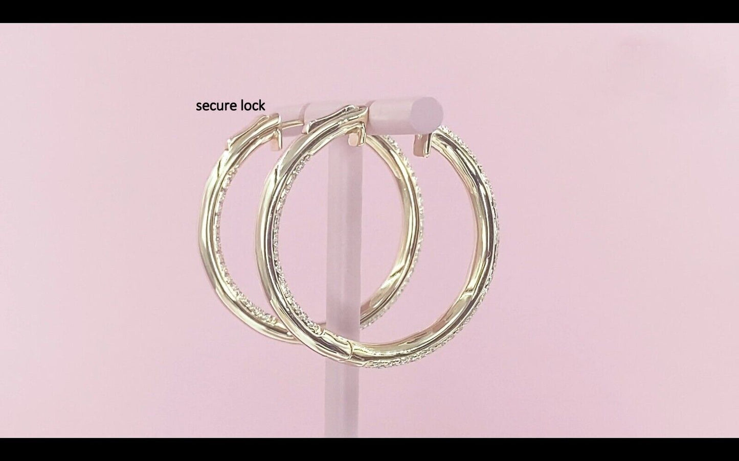 14K Gold Diamond Hoop Earrings