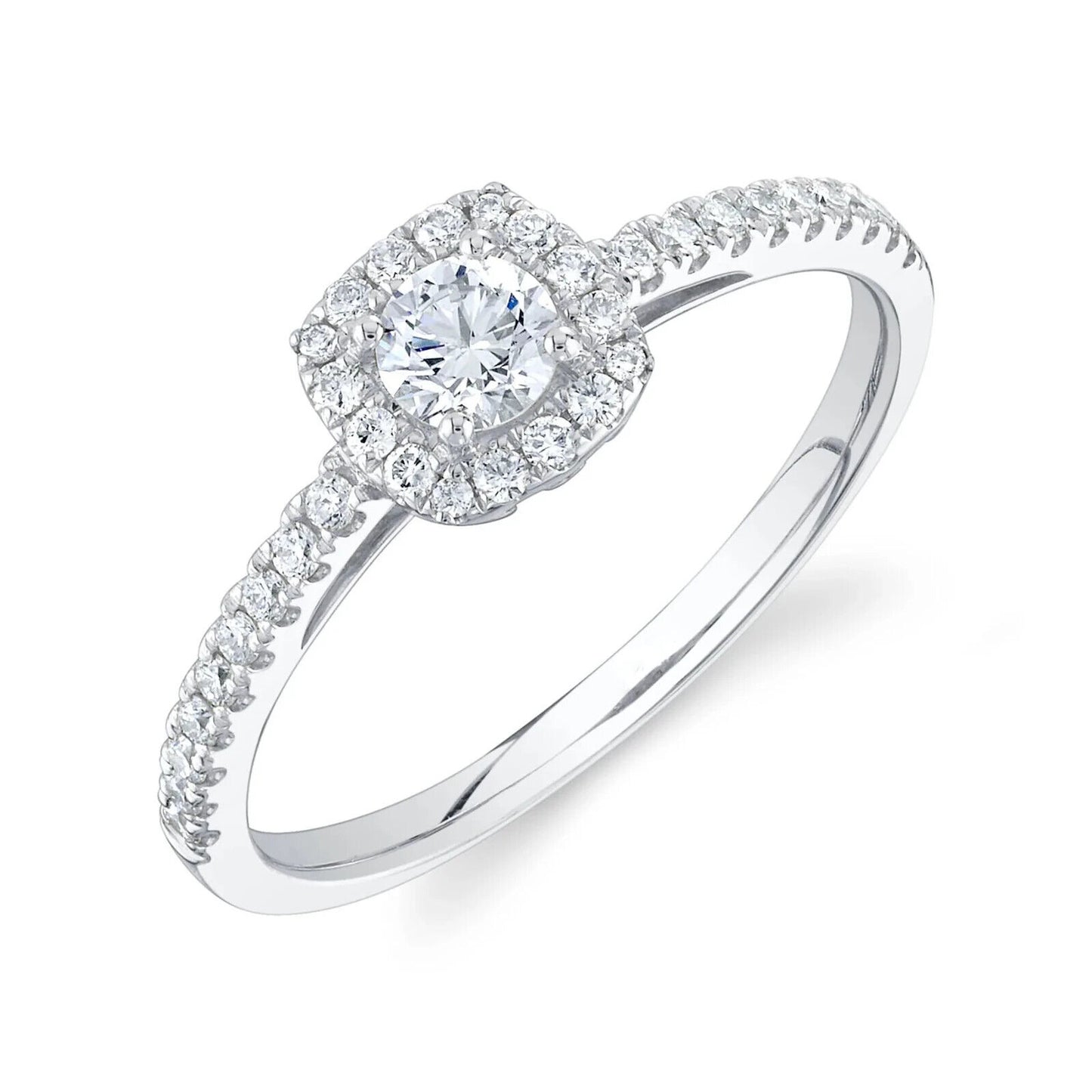 14K Gold Round Diamond Engagement Ring