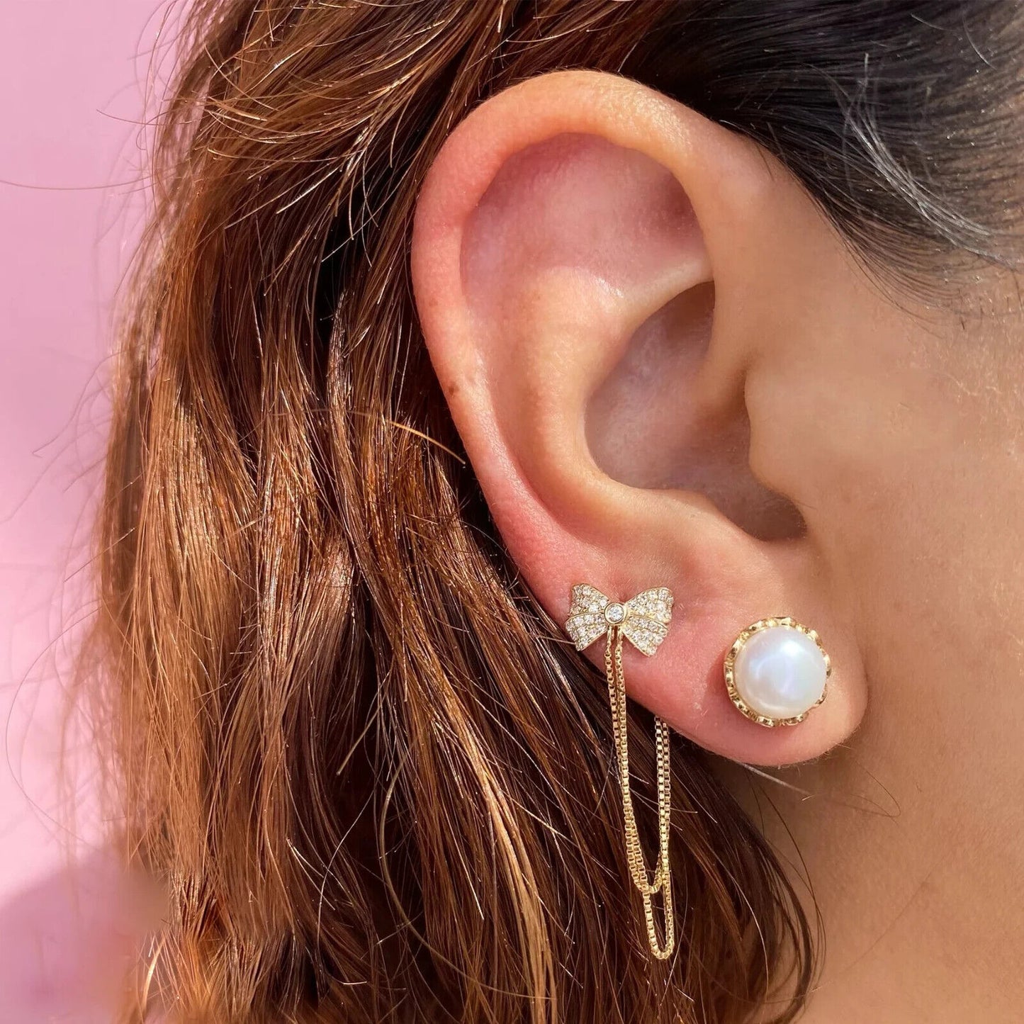14K Gold Cultured Pearl Stud Earrings