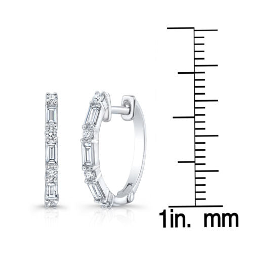 14K Gold 0.54 CT Diamond Huggie Earrings