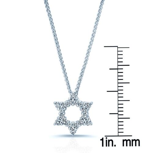 18K Gold 0.30 CT Diamond Star Of David Necklace