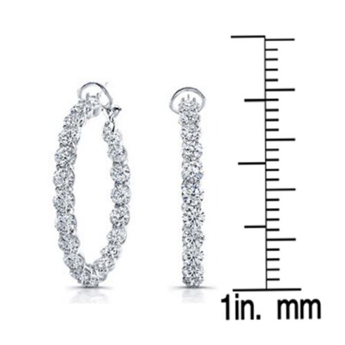 18K Gold 8.00 CT Diamond Hoops Earrings