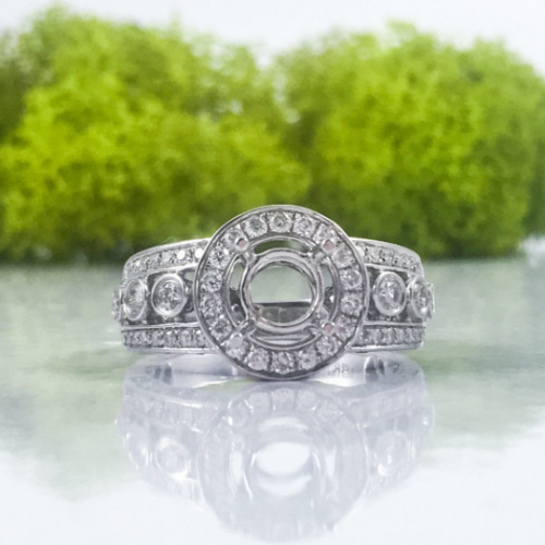 18K Gold 1.05 CT Semi-Mount Diamond Ring