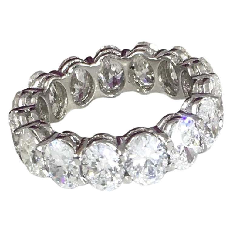 7.3 TCW Eternity Oval Diamond White Gold Engagement Band