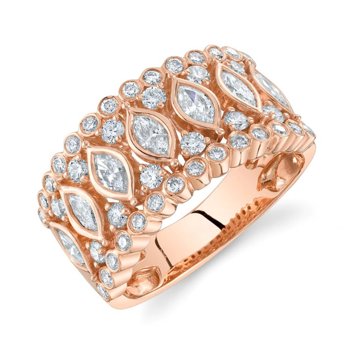 14K Gold Diamond Marquise Women's Ring
