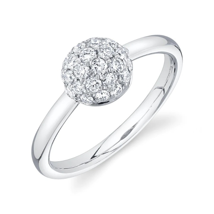 14K Gold 0.51 CT Diamond Circle Ball Ring