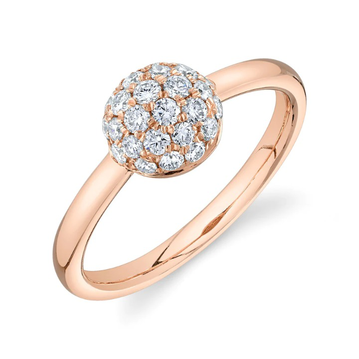 14K Gold 0.51 CT Diamond Circle Ball Ring