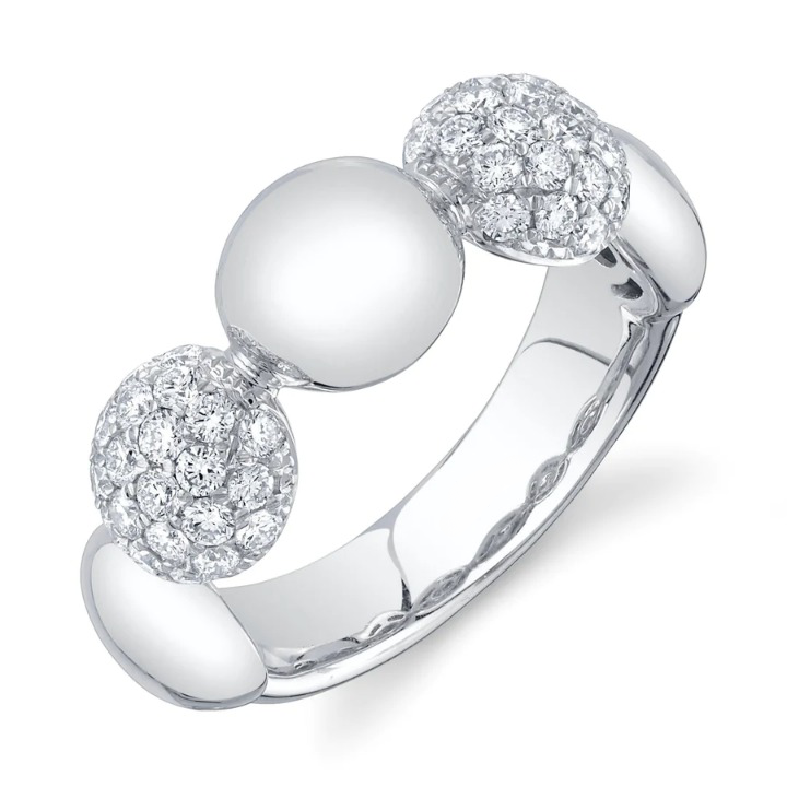 14K Gold 0.90 CT Diamond Pave Circle Ring