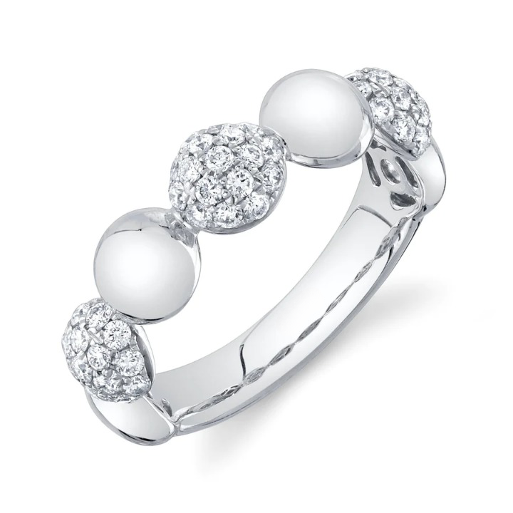 14K Gold 0.65 CT Diamond Pave Circle Ring