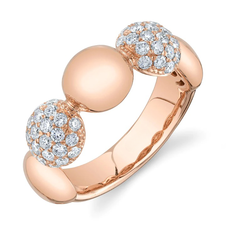 14K Gold 0.90 CT Diamond Pave Circle Ring