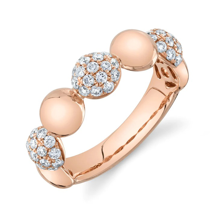 14K Gold 0.65 CT Diamond Pave Circle Ring