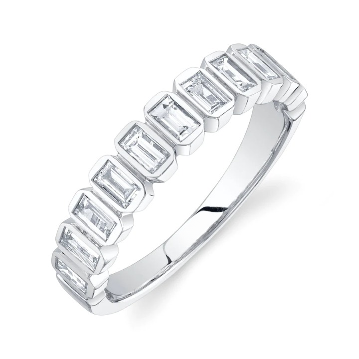 14K Gold Diamond Bezel Band Ring