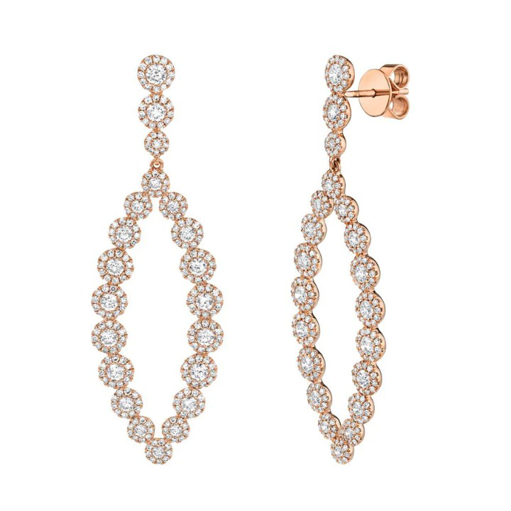14K Gold 2.95 CT Diamond Earrings