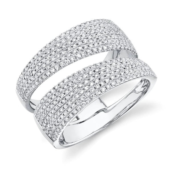 14K Gold 0.80CT Diamond Bypass Wrap Ring Statement Open Cocktail Natural