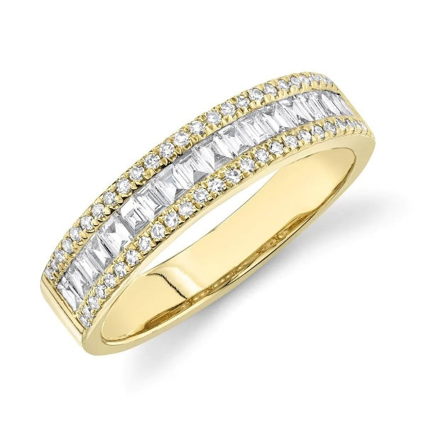 14K Gold 0.55 CT Baguette Diamond Wedding Ring Anniversary Band Natural