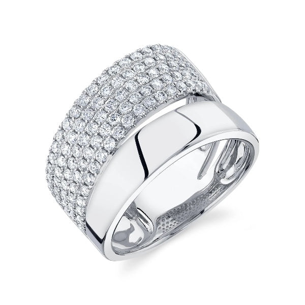 14K Gold 1.03CT Diamond Pave Cocktail Ring Right Hand Wide Statement