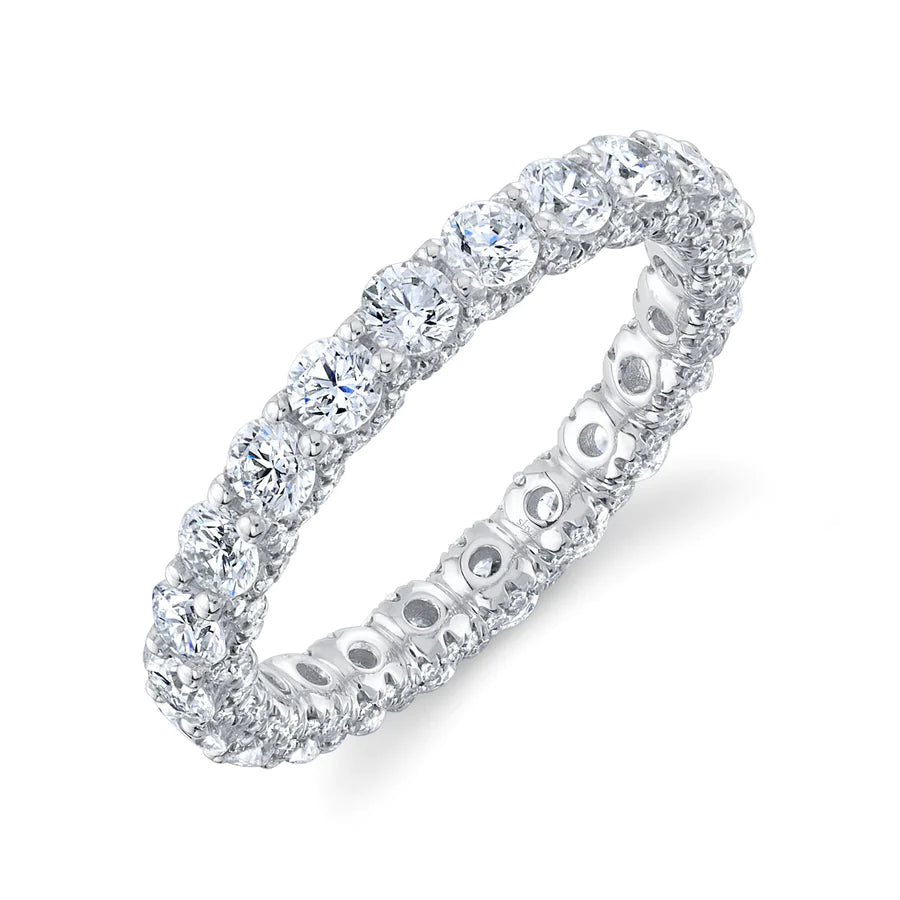 14K Gold 2.38 CT Diamond Hidden Halo Eternity Ring