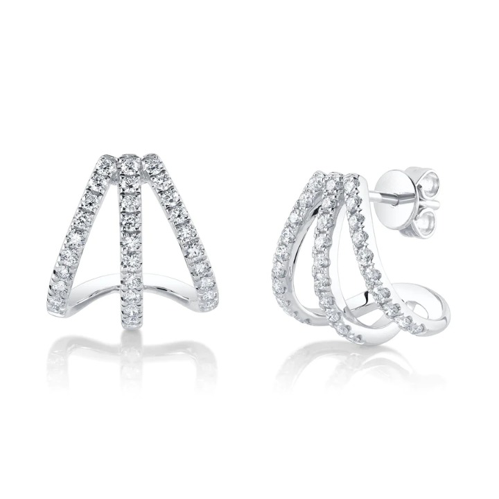 14K Gold Diamond Push Back Earrings