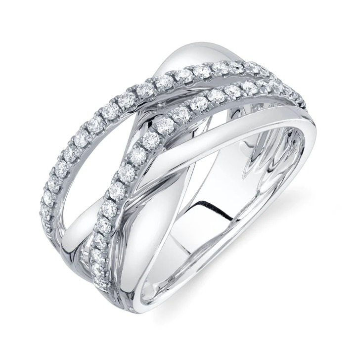 14K Gold Diamond Bridge Ring