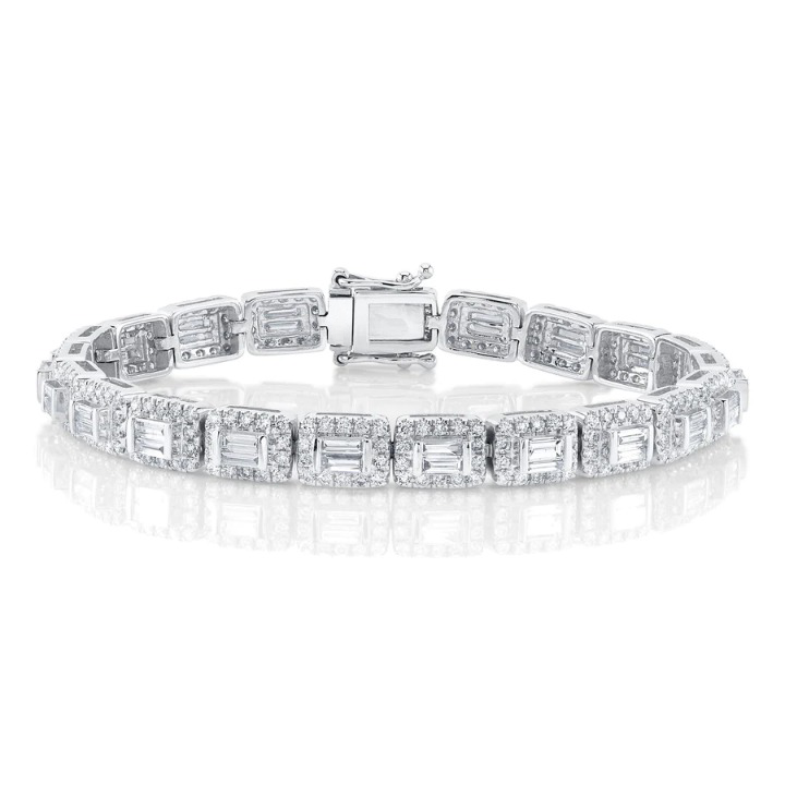 14K Gold 5.00 CT Diamond Baguette Bracelet