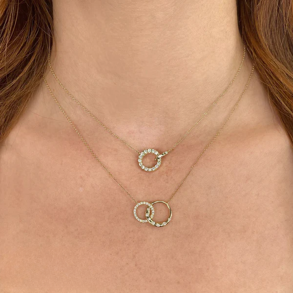 14K Gold Diamond Love Knot Necklace