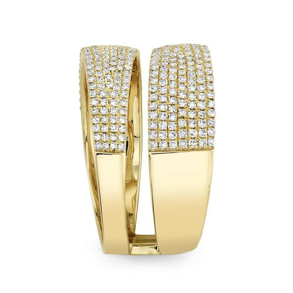 14K Gold 0.80CT Diamond Bypass Wrap Ring Statement Open Cocktail Natural