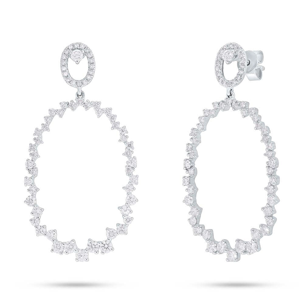 14K Gold 0.91CT Round Diamond Oval Pendant Necklace Jewelry Natural