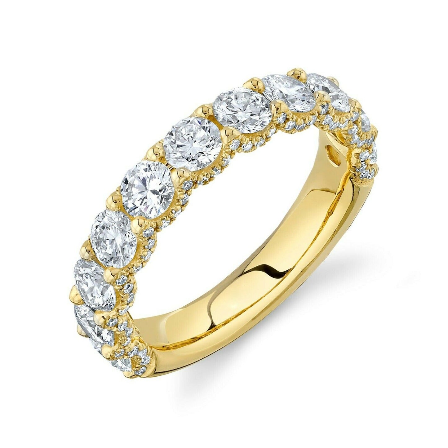14K Gold 2.43CT Diamond Wedding Band Engagement Ring Anniversary Round