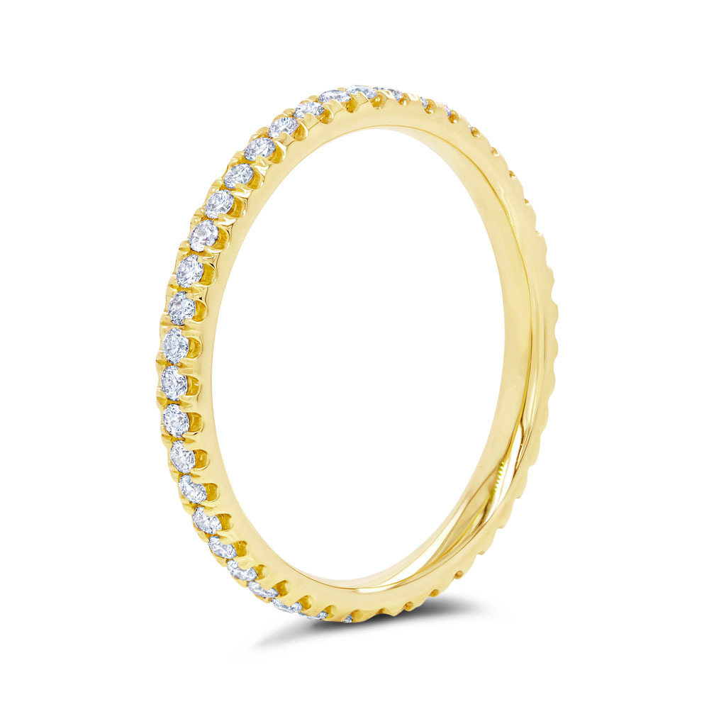 14K Gold 0.36 CT Diamond Wedding Eternity Ring Thin Band Stackable Women