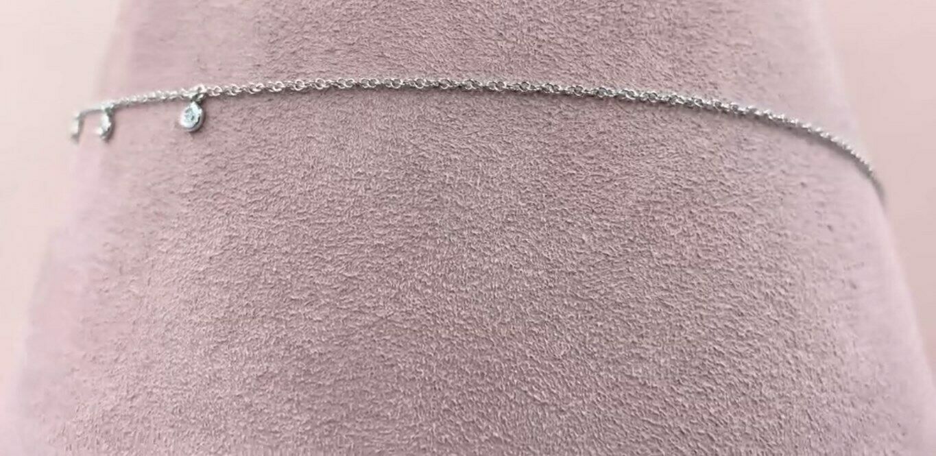 14K Gold 0.05 CT Baguette Cut Diamond Shaker Necklace Round Bezel Pendant